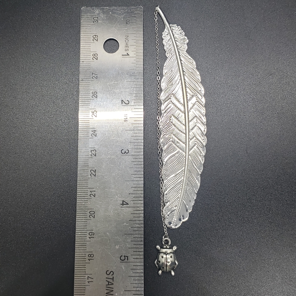 Feather Ladybug Hand Crafted Bookmark - Picture 4 of 4